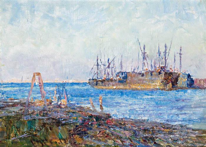 Frederick Mccubbin Ships, Williamstown by Frederick McCubbin